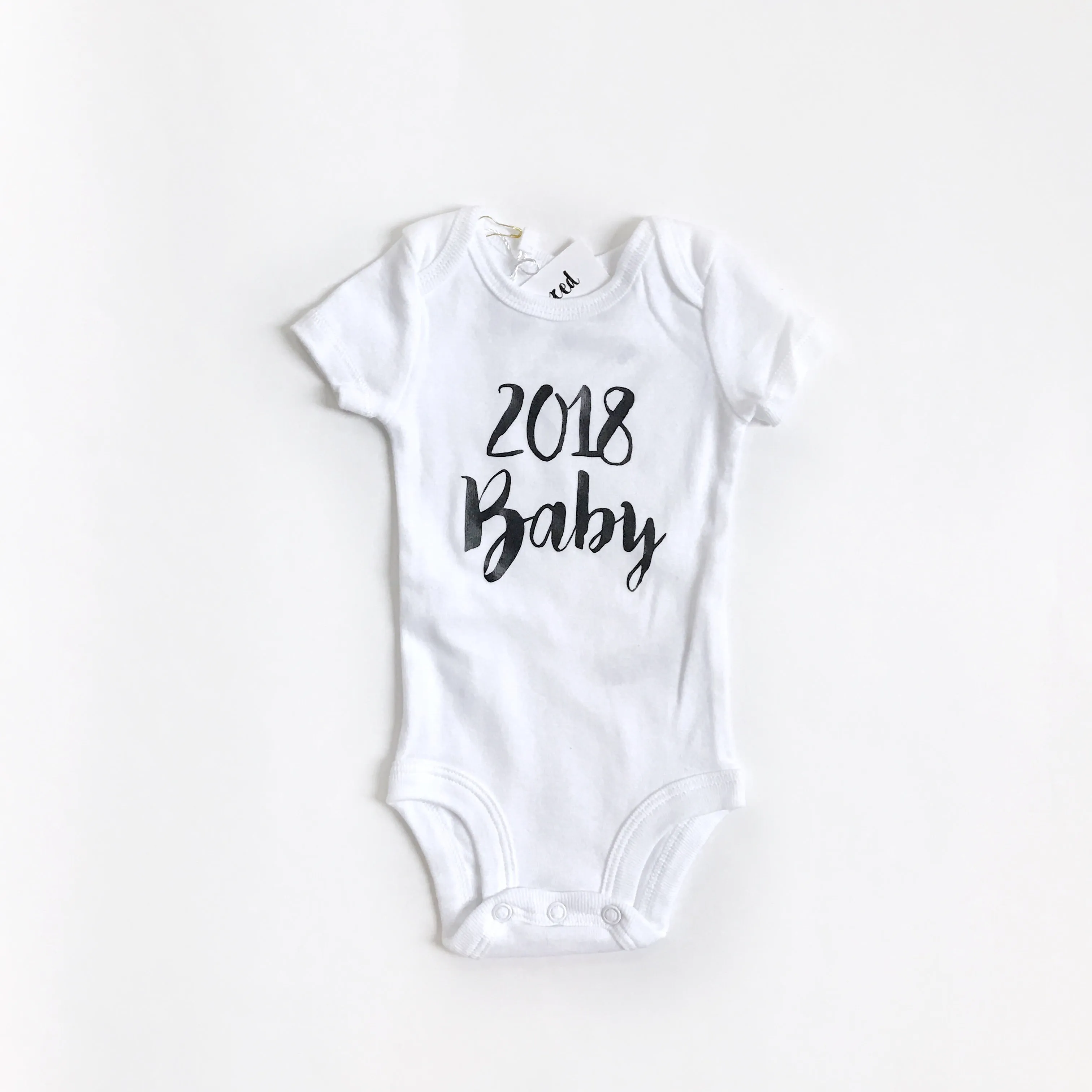 SLIGHTLY IMPERFECT - 2018 baby (handwritten font) announcement - BODYSUIT