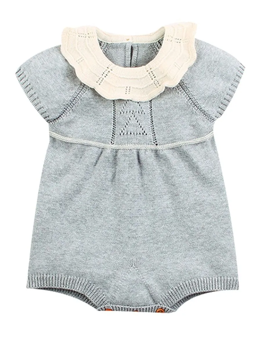 Spanish Style Solid Color Onesie Baby Crochet Bodysuit