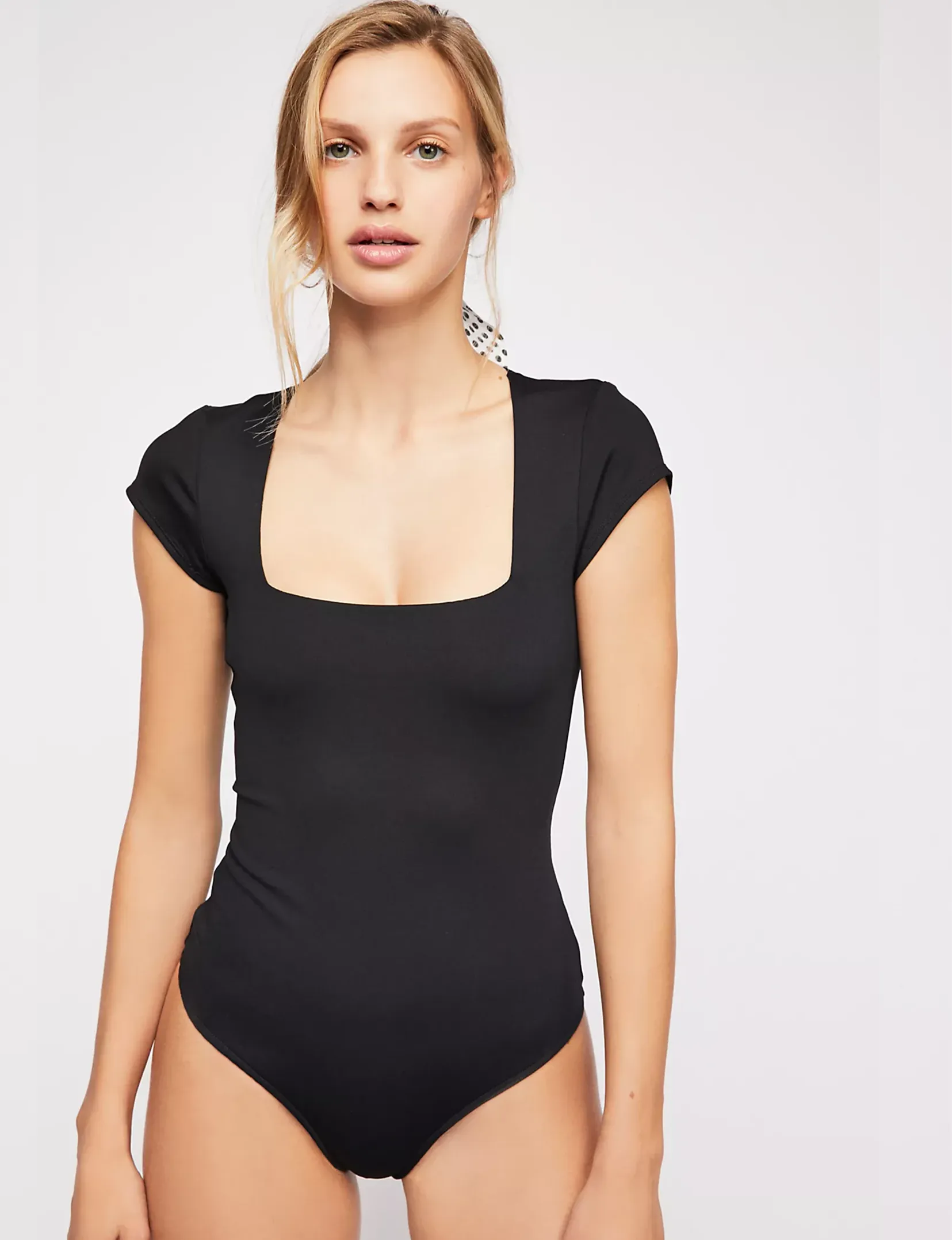 Square Eyes Bodysuit, Black