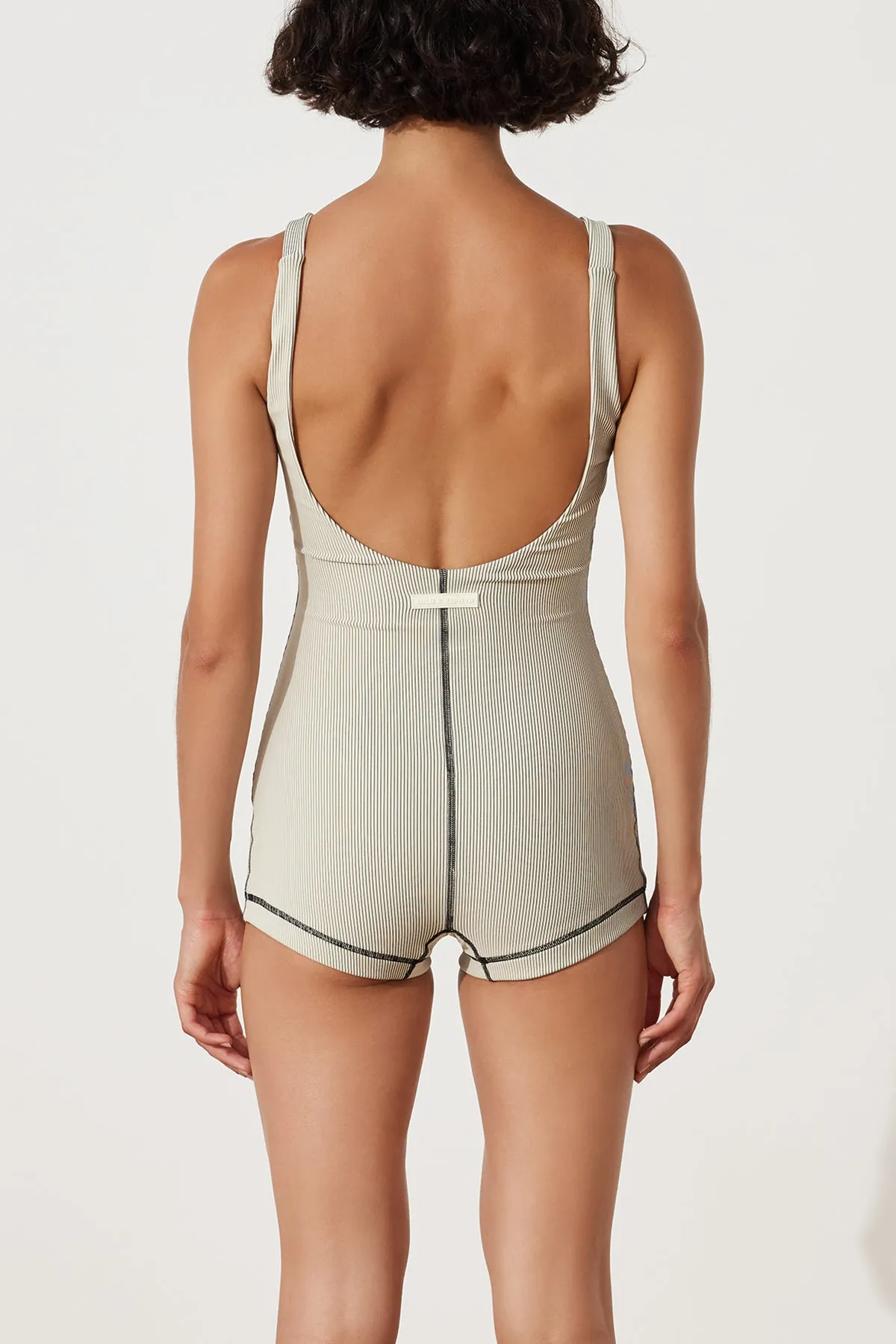 Stripe Rib Bodysuit - Coconut