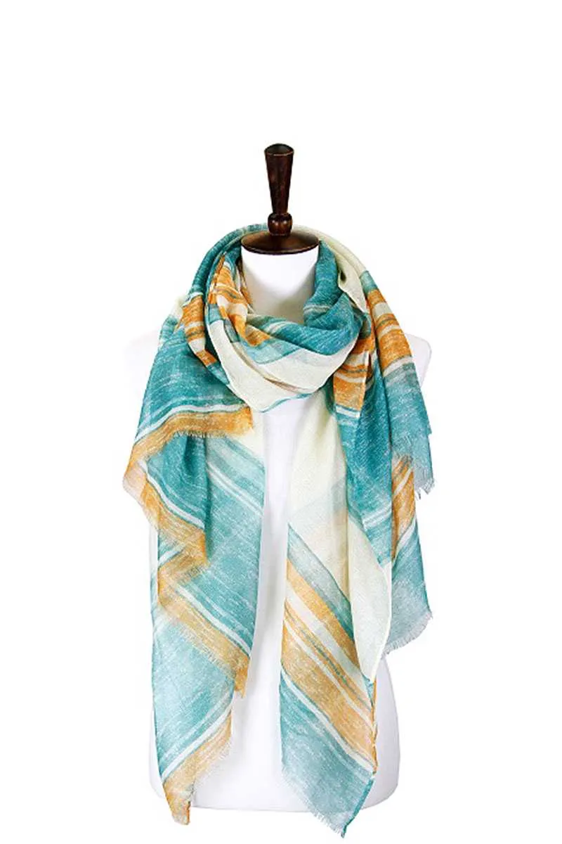 Striped Lurex Oblong Scarf