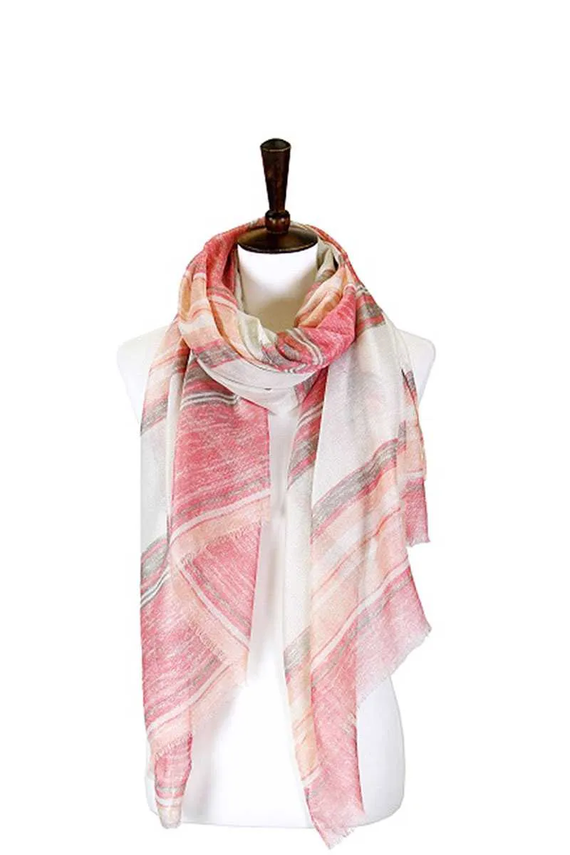 Striped Lurex Oblong Scarf