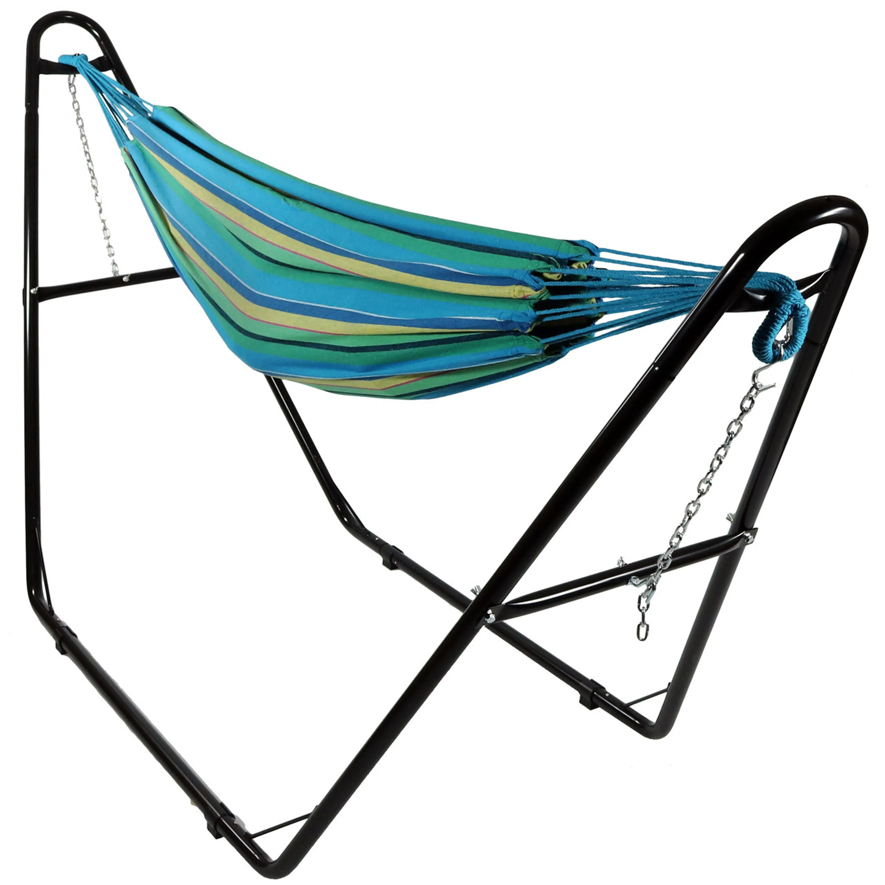 Sunnydaze Brazilian 2-Person Hammock with Universal Multi-Use Stand