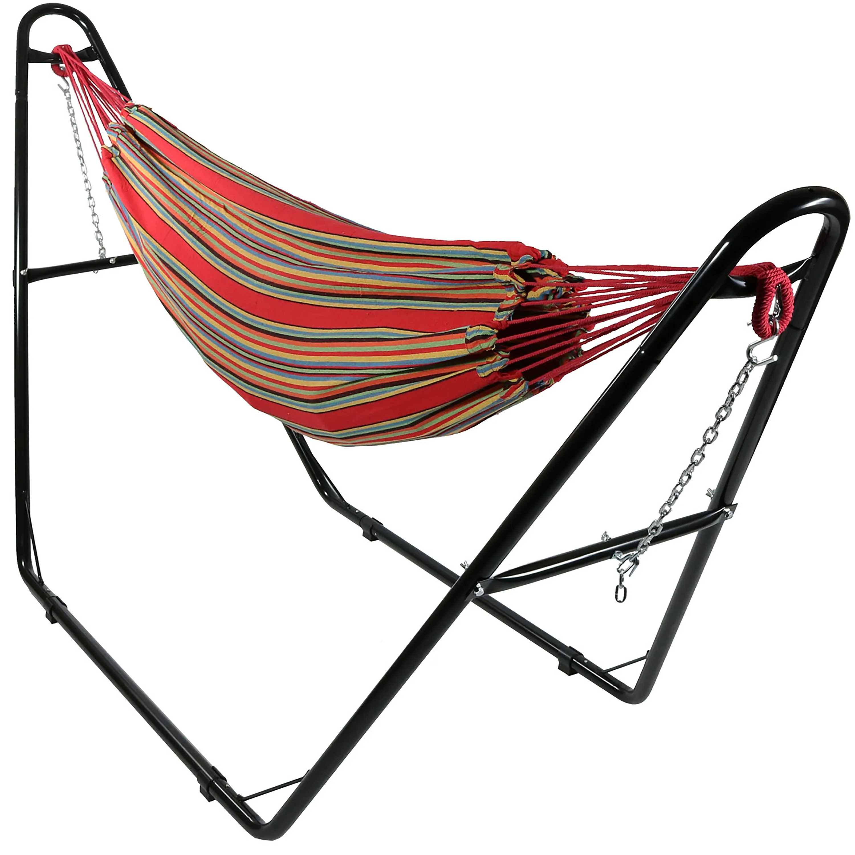 Sunnydaze Brazilian 2-Person Hammock with Universal Multi-Use Stand