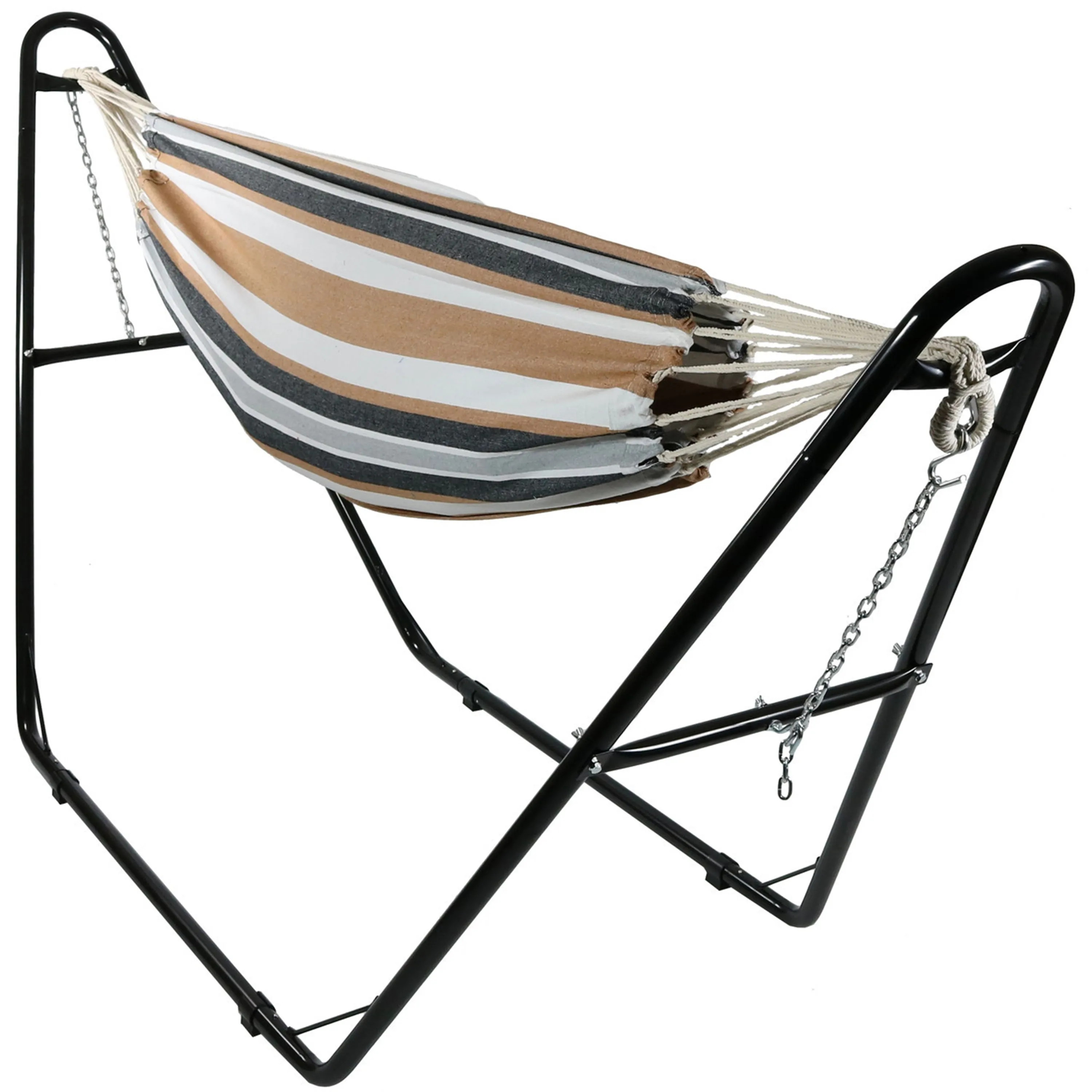 Sunnydaze Brazilian 2-Person Hammock with Universal Multi-Use Stand