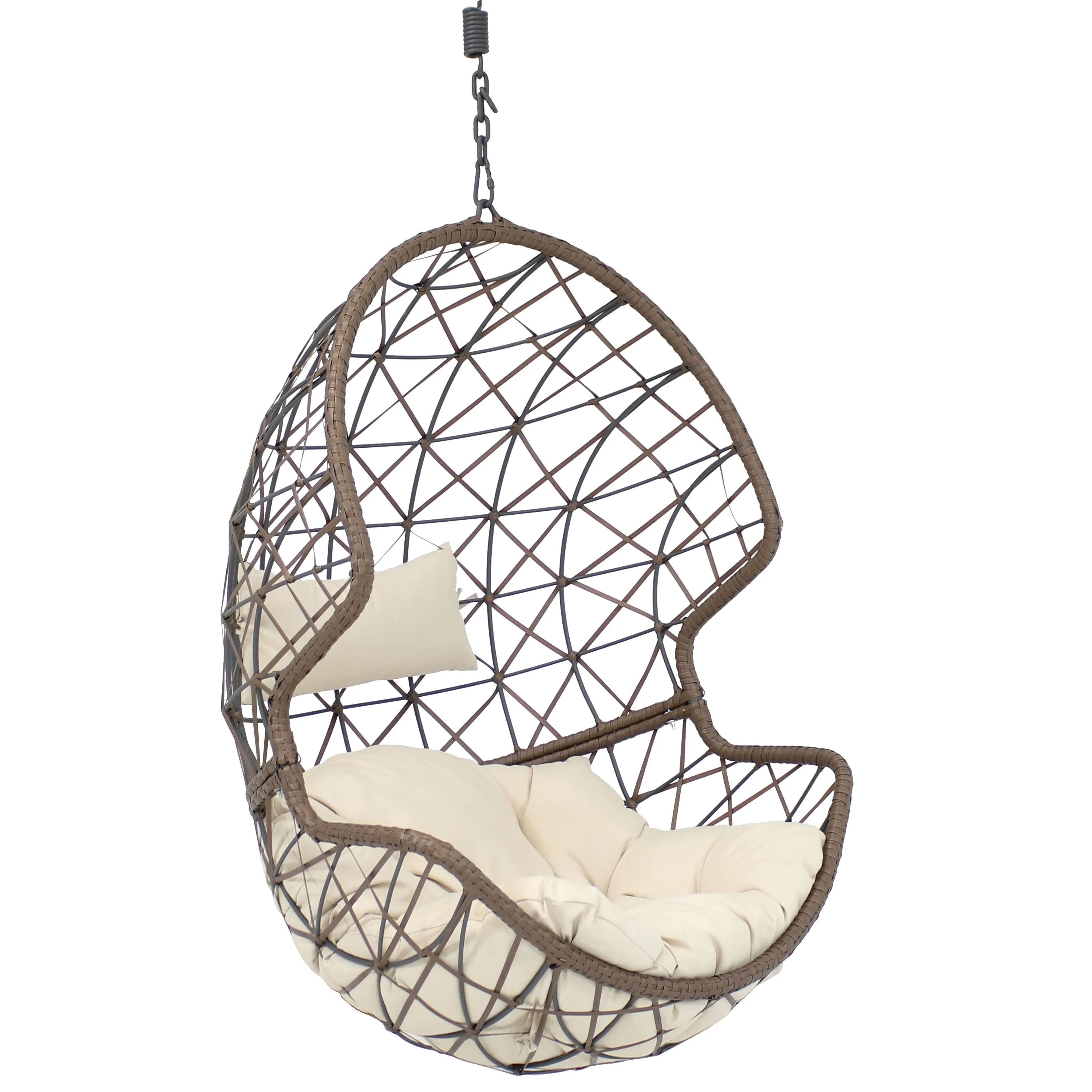 Sunnydaze Danielle Outdoor Hanging Egg Chair with Cushion