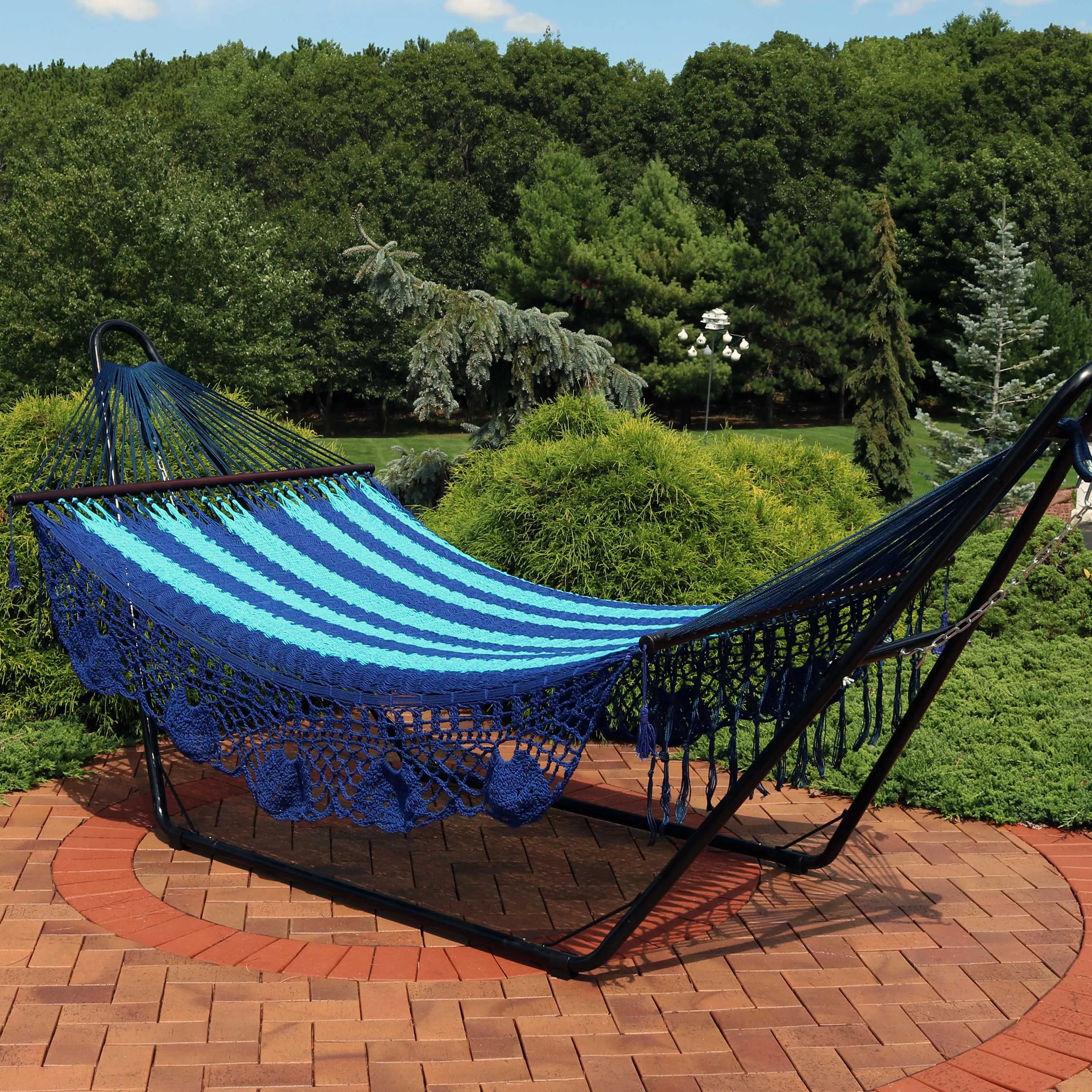 Sunnydaze Deluxe American Style 2-Person Hammock with Spreader Bars