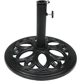 Sunnydaze Heavy-Duty Cast Iron Outdoor Patio Umbrella Base Stand - 18"