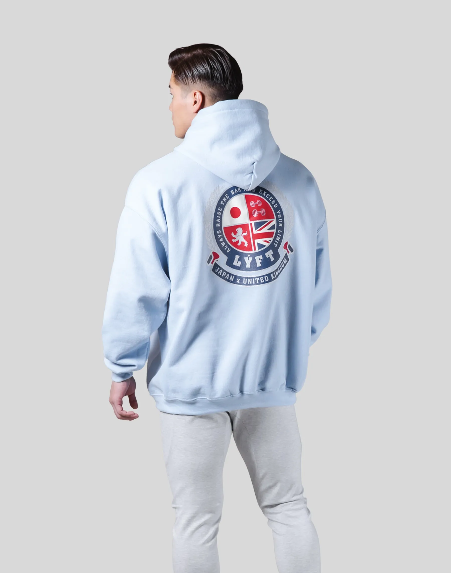 Symbolic Emblem Pullover Hoodie - Light Blue