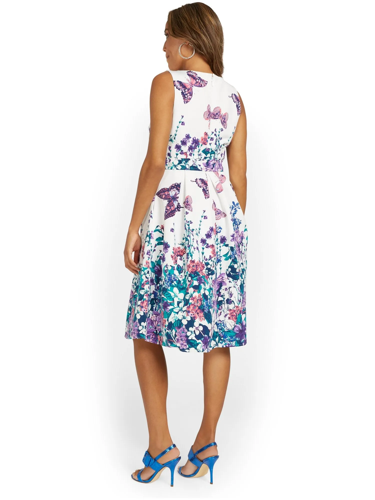 Tall Butterfly-Print Flare Dress