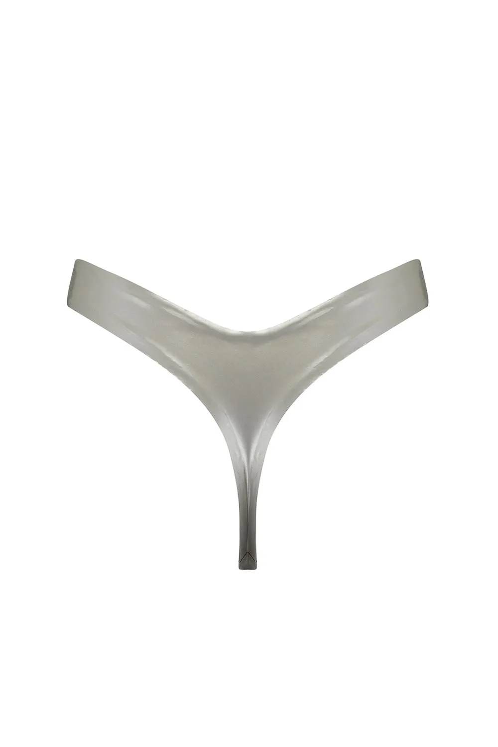 Tau Silver Latex Thong