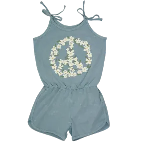 Tiny Whales Peace Flowers Romper