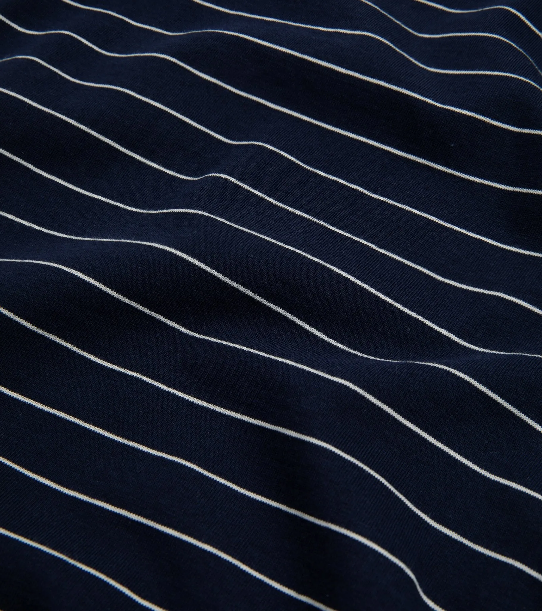 Trunk York Organic Cotton Fine Stripe T-Shirt: Navy