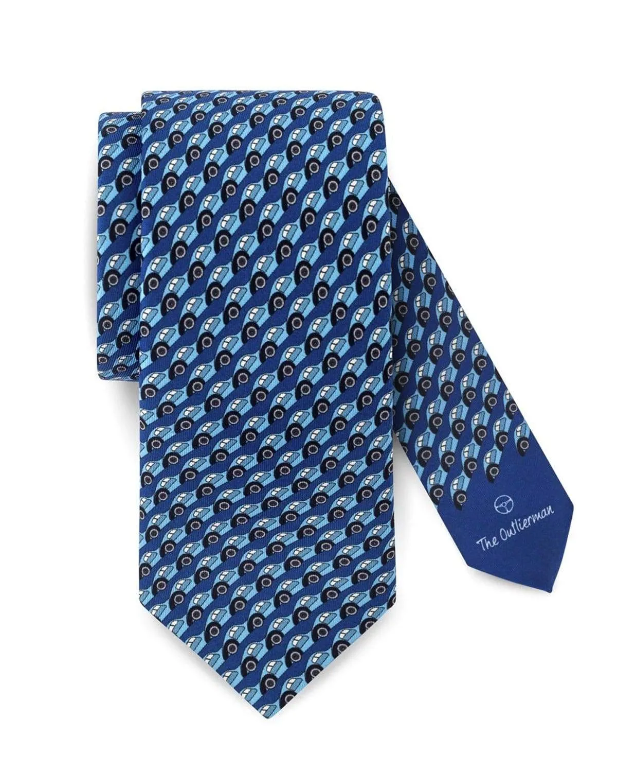 TYPE 75 ATLANTIC - Silk Tie - Sky Blue/Blue