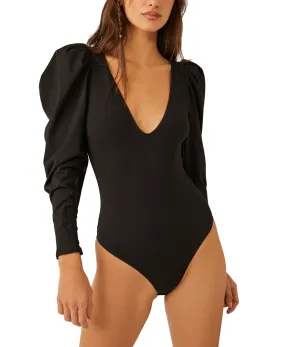 Va Va Voop Longsleeve Bodysuit | Black