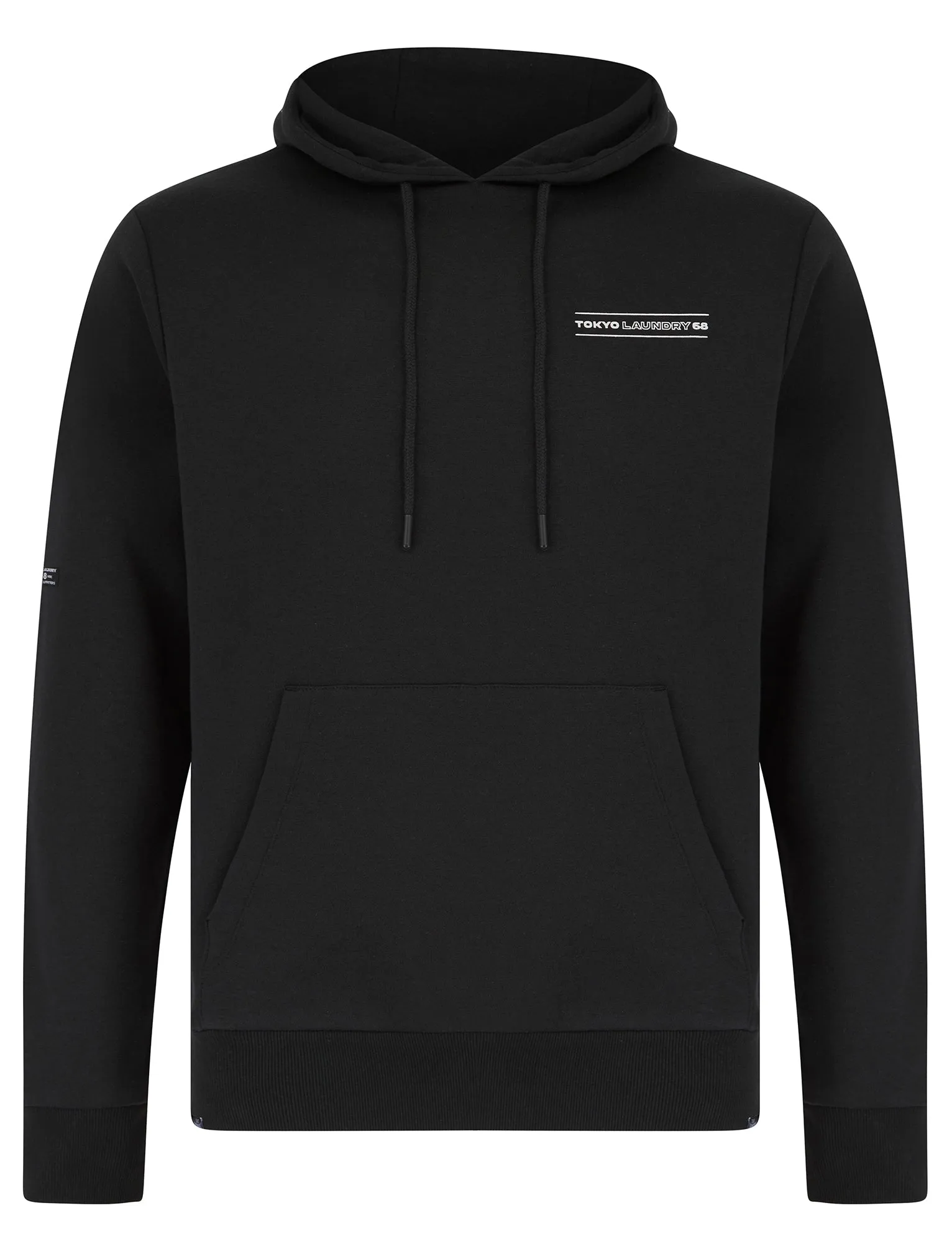 Valence Motif Brushback Fleece Pullover Hoodie in Jet Black - Tokyo Laundry