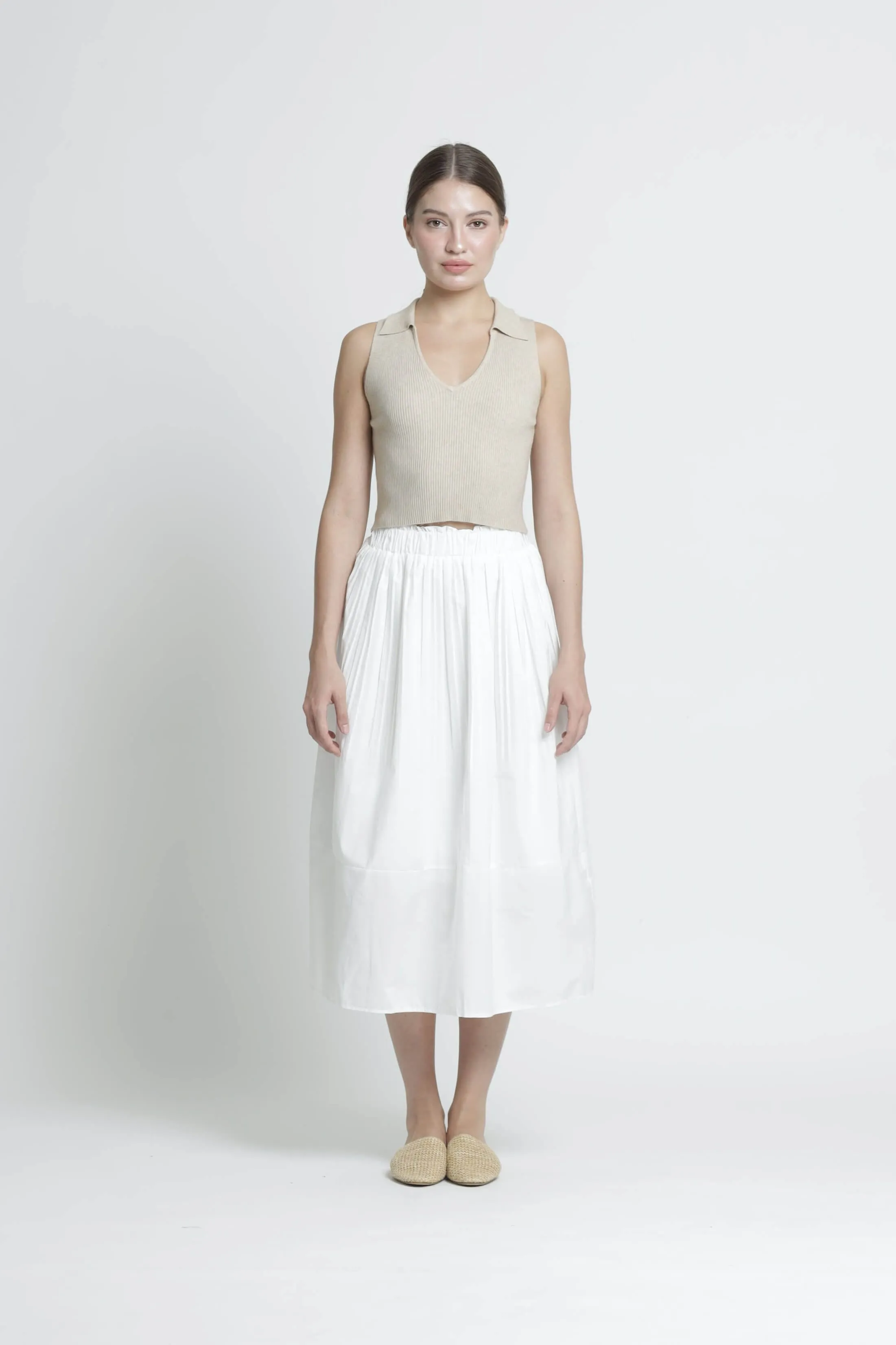 White Pleated Skirt