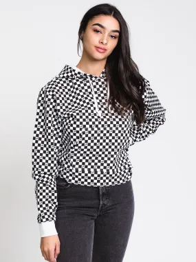 WOMENS MINI CHECKER PULLOVER HOODIE