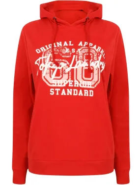 Womens Motif Pullover Hoodie In Lollipop Red - Tokyo Laundry