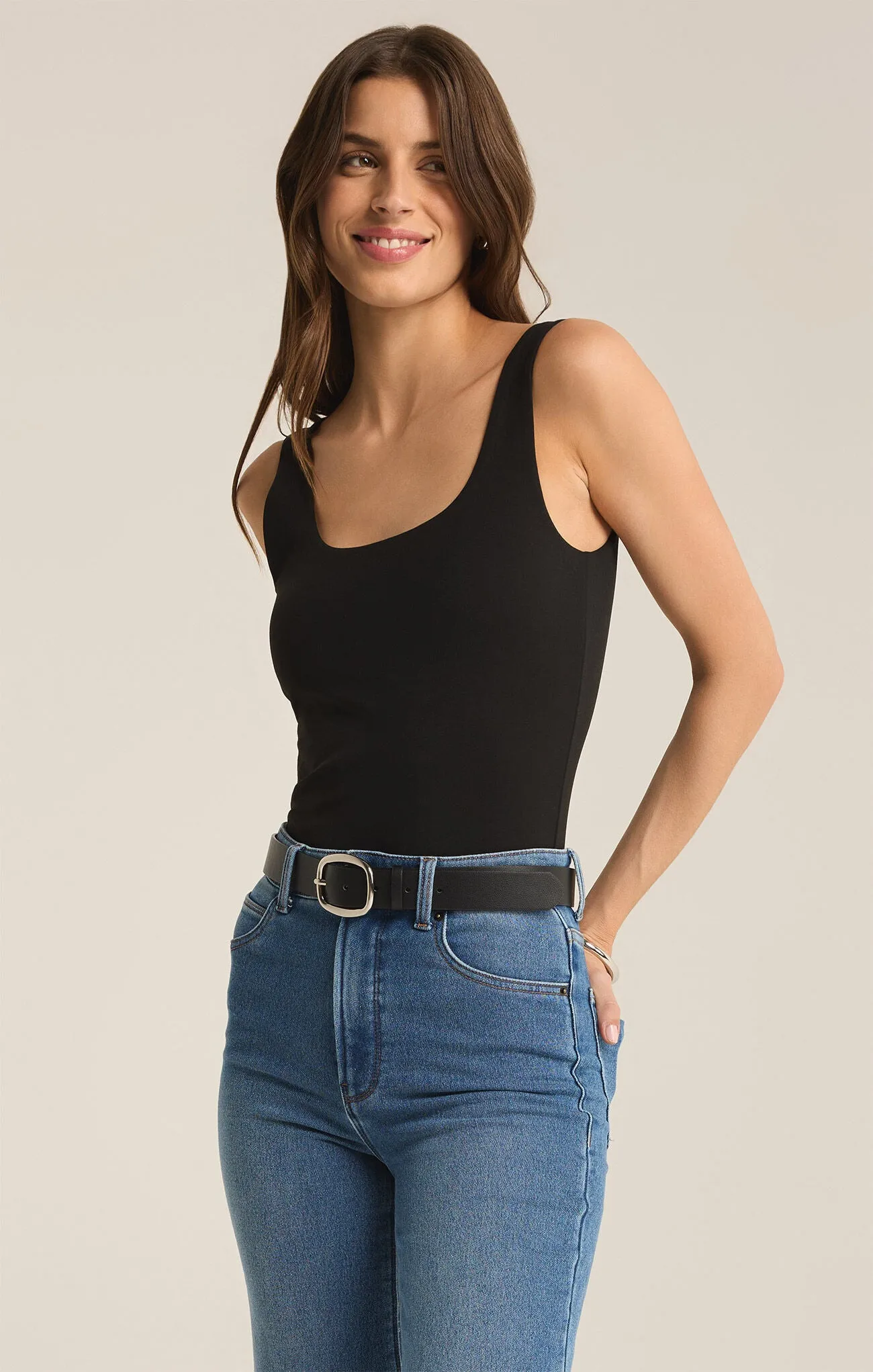 Z Supply Vienna Bodysuit Black