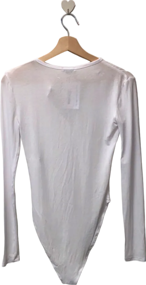 Zara White Long Sleeve Bodysuit UK S