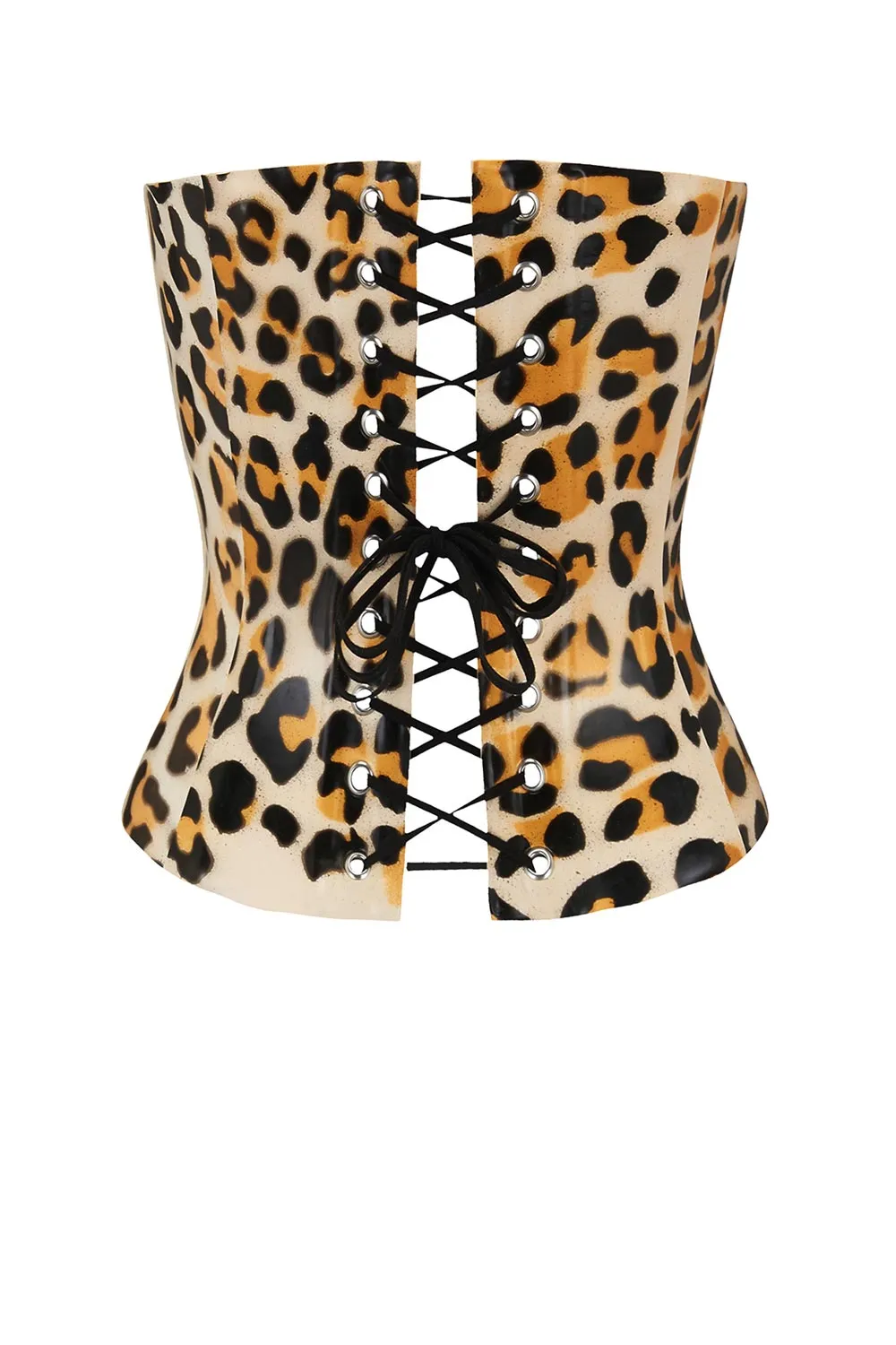 Zeta Zip Leopard Latex Corset